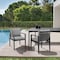 Armen Living Grand Outdoor Patio Dining Chairs with Arms in Aluminum with Gray Cushions, PK2 840254332683 - alternate 2